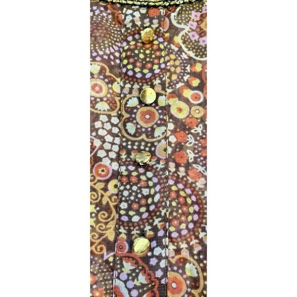 American Rag Cie Womens Top Sheer Floral Blouse Boho Fairy Coquette Cottage Sz M - Picture 12 of 13